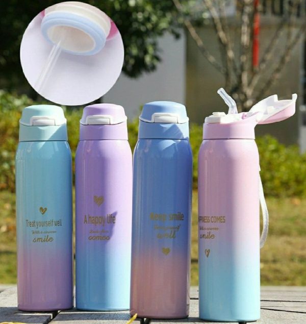 Stainless Steel Vacuum Sports Water Bottle â 500ml | Thermos Mug | Leakproof & Portable (Random Color)