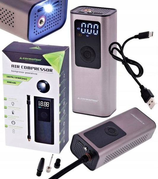 Air Compressor – Wireless Electric Air Pump For Car & Bike Tires | 150 Psi  Portable Compressor With 2000mah Battery ( Black )