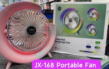 GlowBreeze Multi-Functional LED Desktop Fan | USB Rechargeable | Quiet & Colorful Ambience Fan for Office, Study & Bedroom