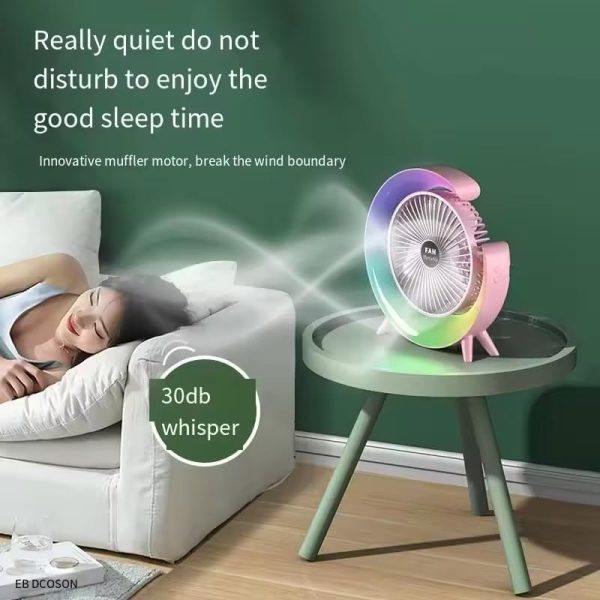 GlowBreeze Multi-Functional LED Desktop Fan | USB Rechargeable | Quiet & Colorful Ambience Fan for Office, Study & Bedroom