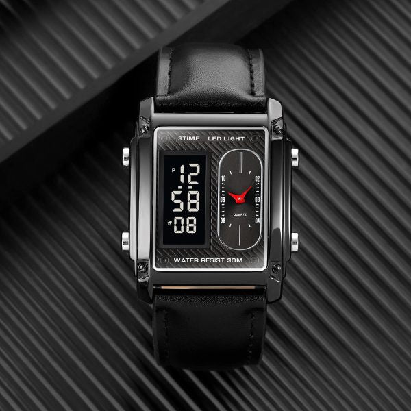 Original Skmei 1868 Men's Wrist Watch – Digital + Analog | Stylish Multi-Function Timepiece