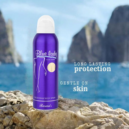 Rasasi Body Spray (Blue Lady) – 200ml | Bold, Sensual, Premium Fragrance for Women