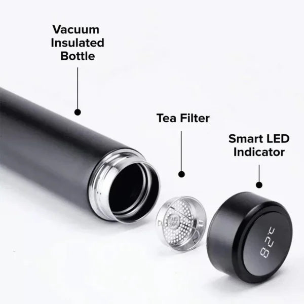 Smart LED Temperature Display Thermo Bottle – Stainless Steel Vacuum Flask (Random Color)