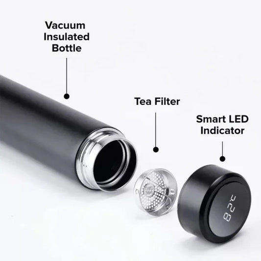 Smart LED Temperature Display Thermo Bottle – Stainless Steel Vacuum Flask (Random Color)