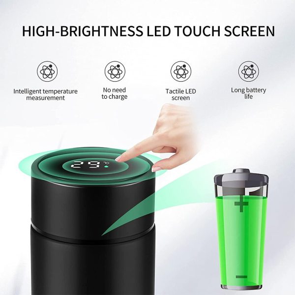 Smart LED Temperature Display Thermo Bottle – Stainless Steel Vacuum Flask (Random Color)
