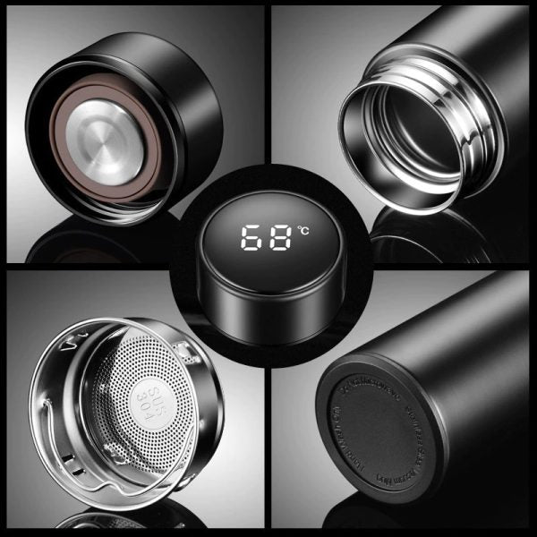 Smart LED Temperature Display Thermo Bottle – Stainless Steel Vacuum Flask (Random Color)